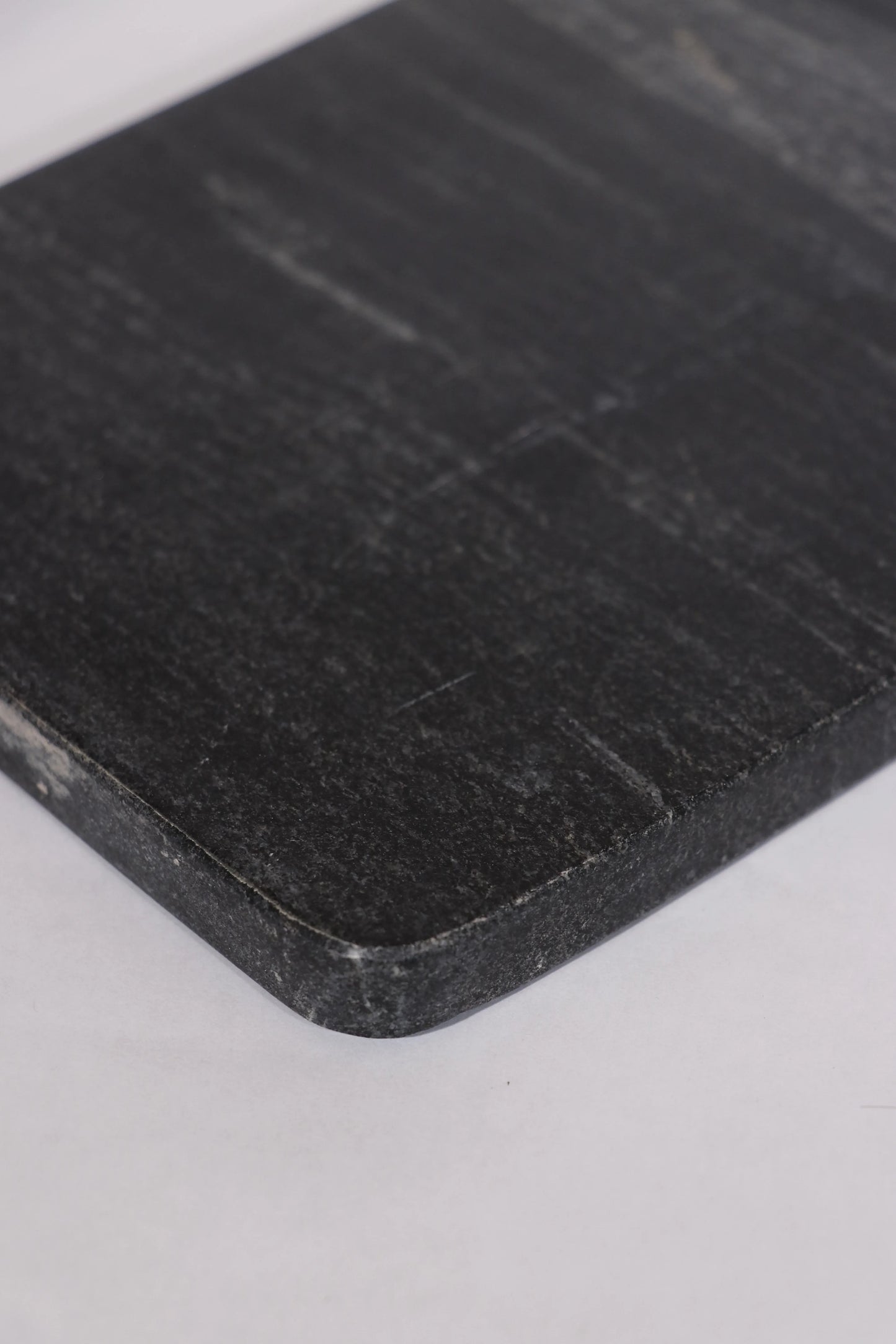 Marble Serving Board with Leather Handle, White and Black - Twelve 28 Market