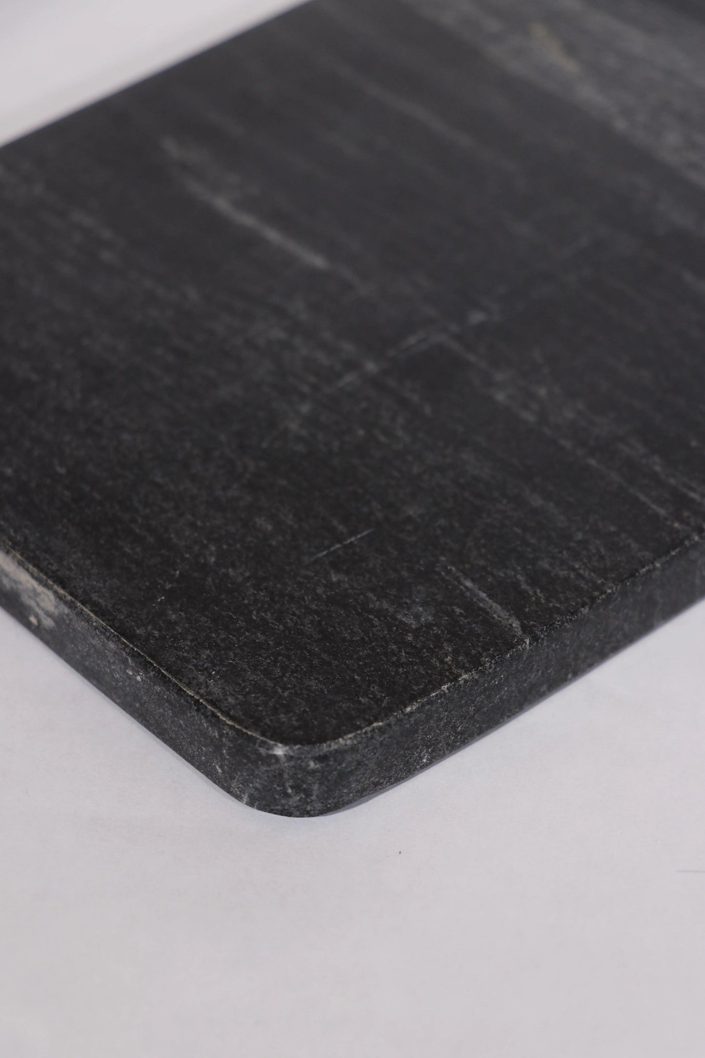 Marble Serving Board with Leather Handle, White and Black - Twelve 28 Market