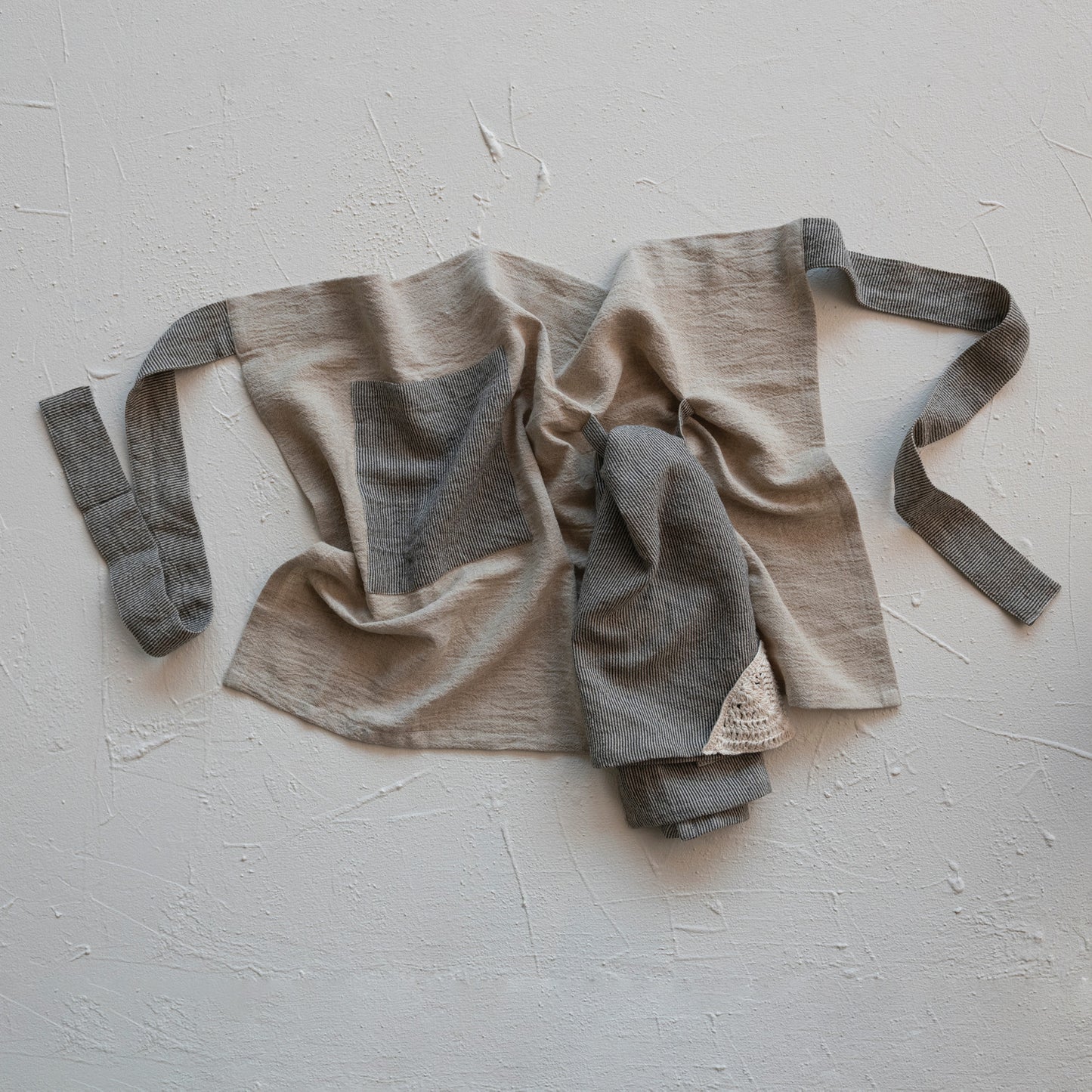 Linen Half Apron with Matching Tea Towel