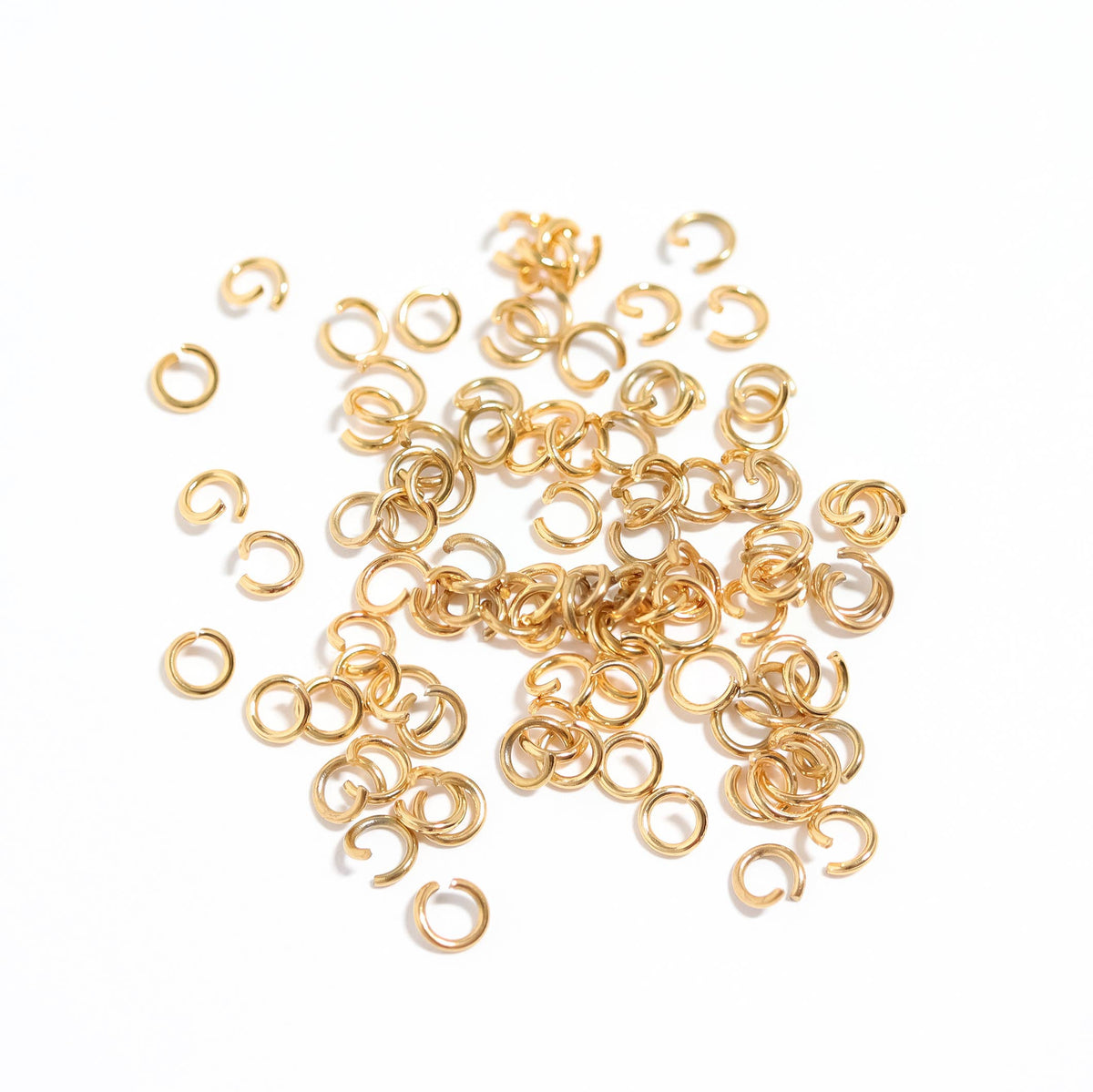 100 Pack 18K Gold PVD Coated Jump Ring Connectors: 6mm / 0.8mm