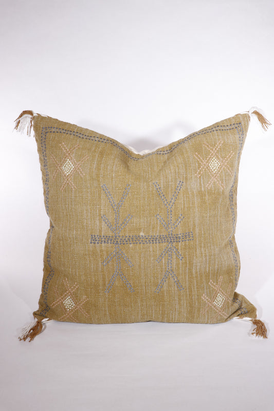 Cactus Silk Inspired Cotton Pillow Cover, Goldenrod, 20x20