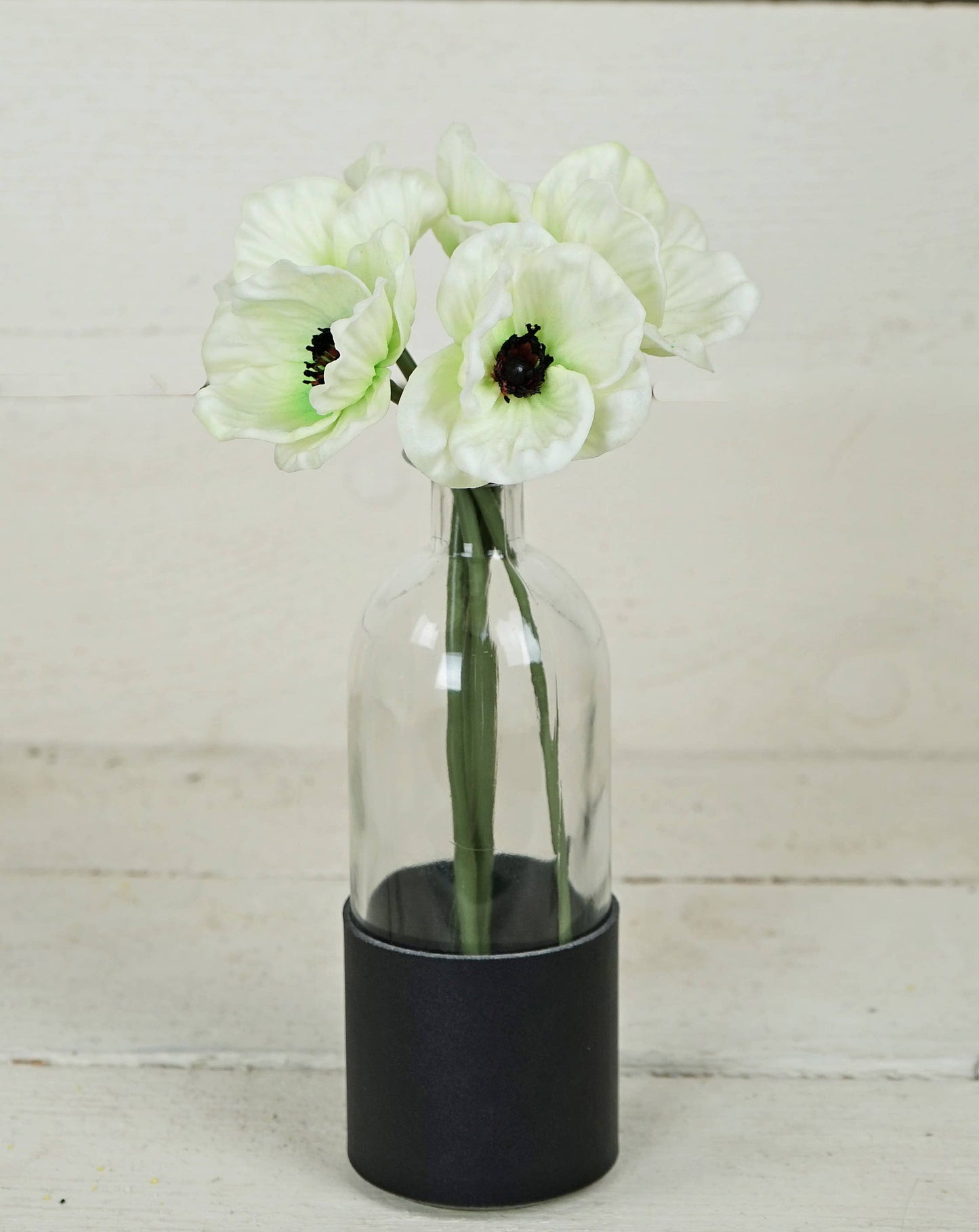 Real Touch Poppy Stem-White, 11”, Bundle of 4