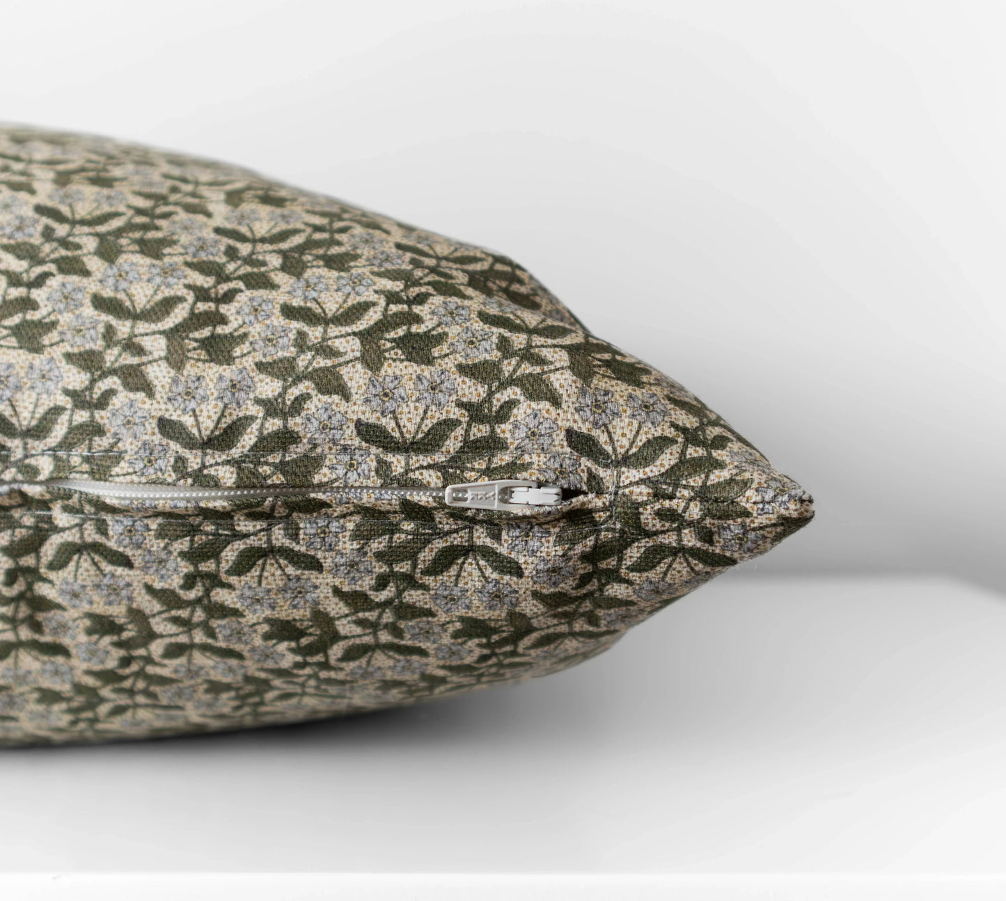 Serene Pillow Cover | Green Vintage Style Floral Throw Cover: 22” x 22” / Printed Back - Twelve 28 Market
