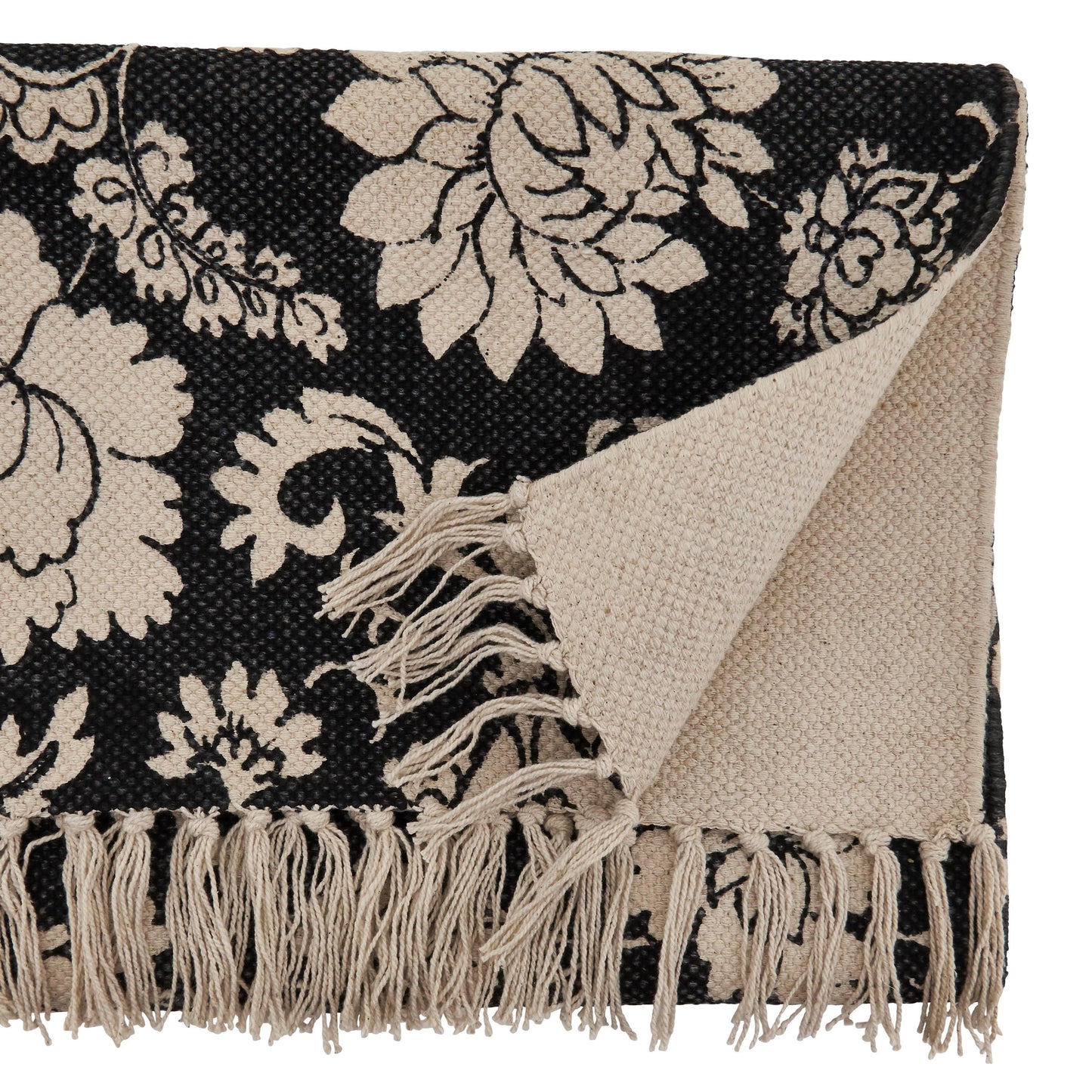 Floral Runner: Black / 16"x72" - Twelve 28 Market