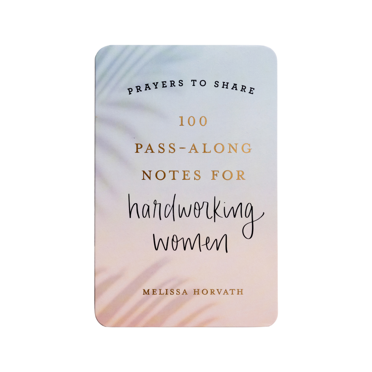 Image Of Prayer Cards For Hard Working Women On White Background.