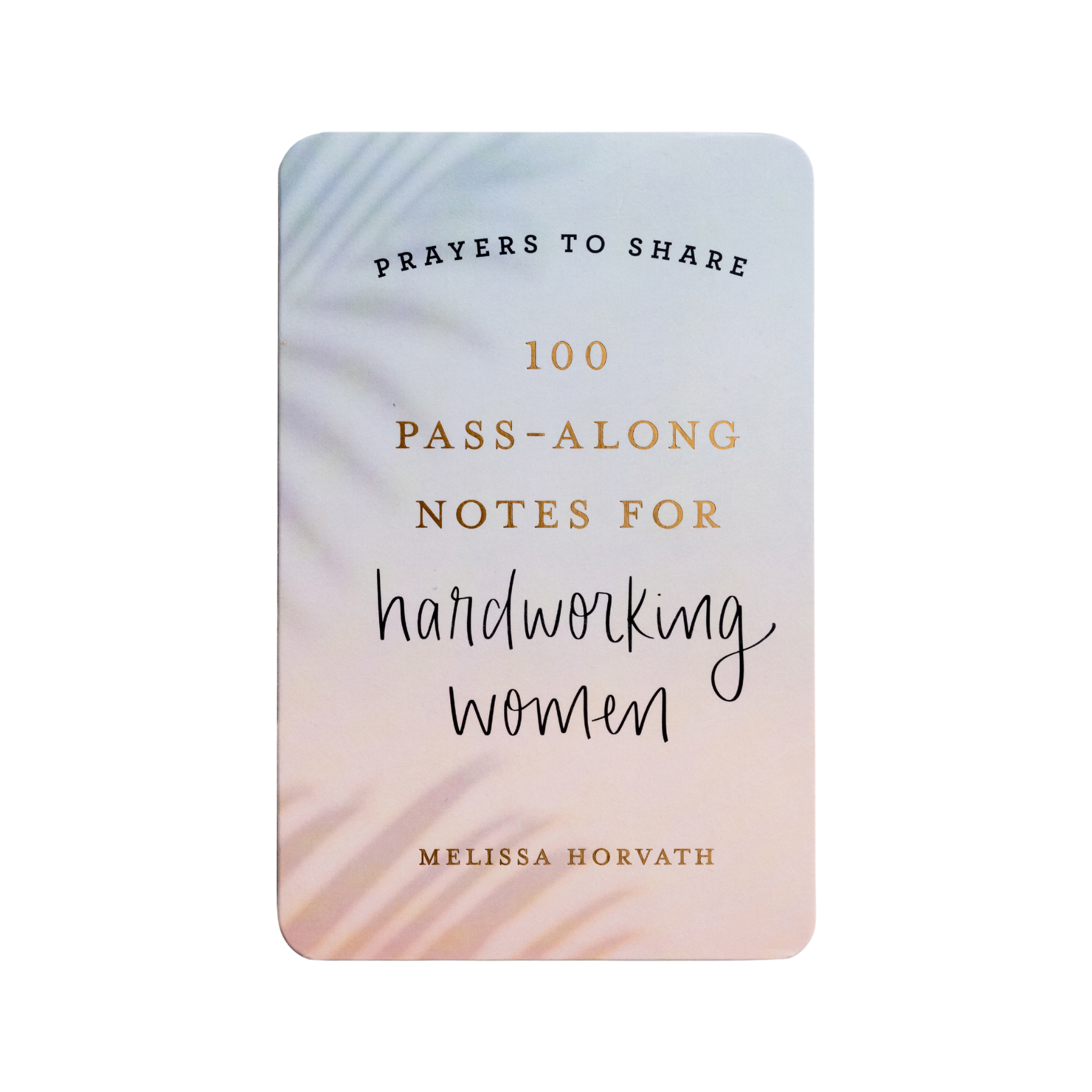 Image Of Prayer Cards For Hard Working Women On White Background.