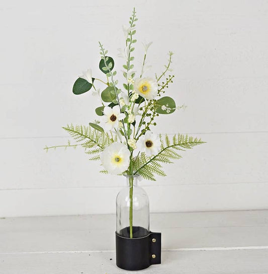 Wrinkle Poppy with mix leaves, 18” Spray