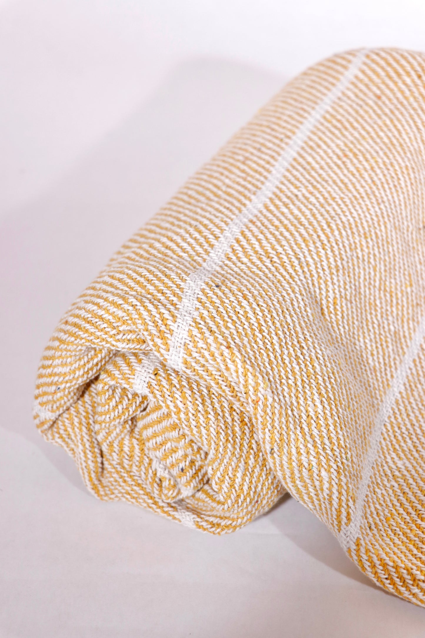 Woven Cotton Throw Blanket with Fringes, Goldenrod