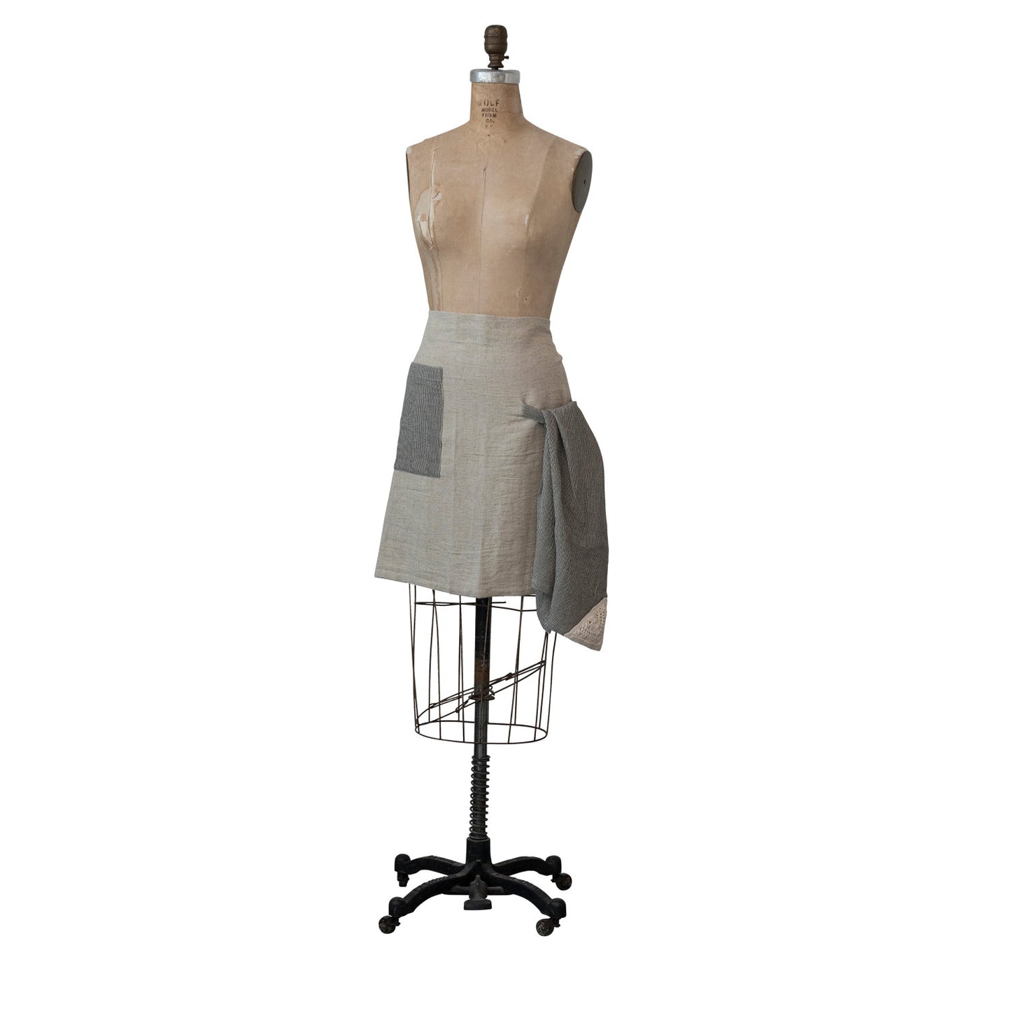Linen Half Apron with Matching Tea Towel