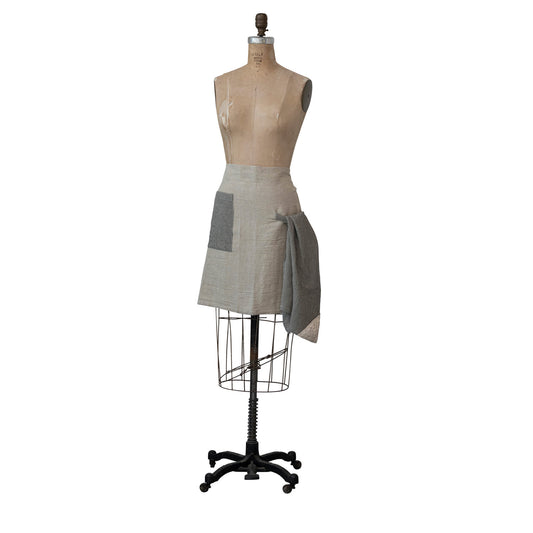 Linen Half Apron with Matching Tea Towel