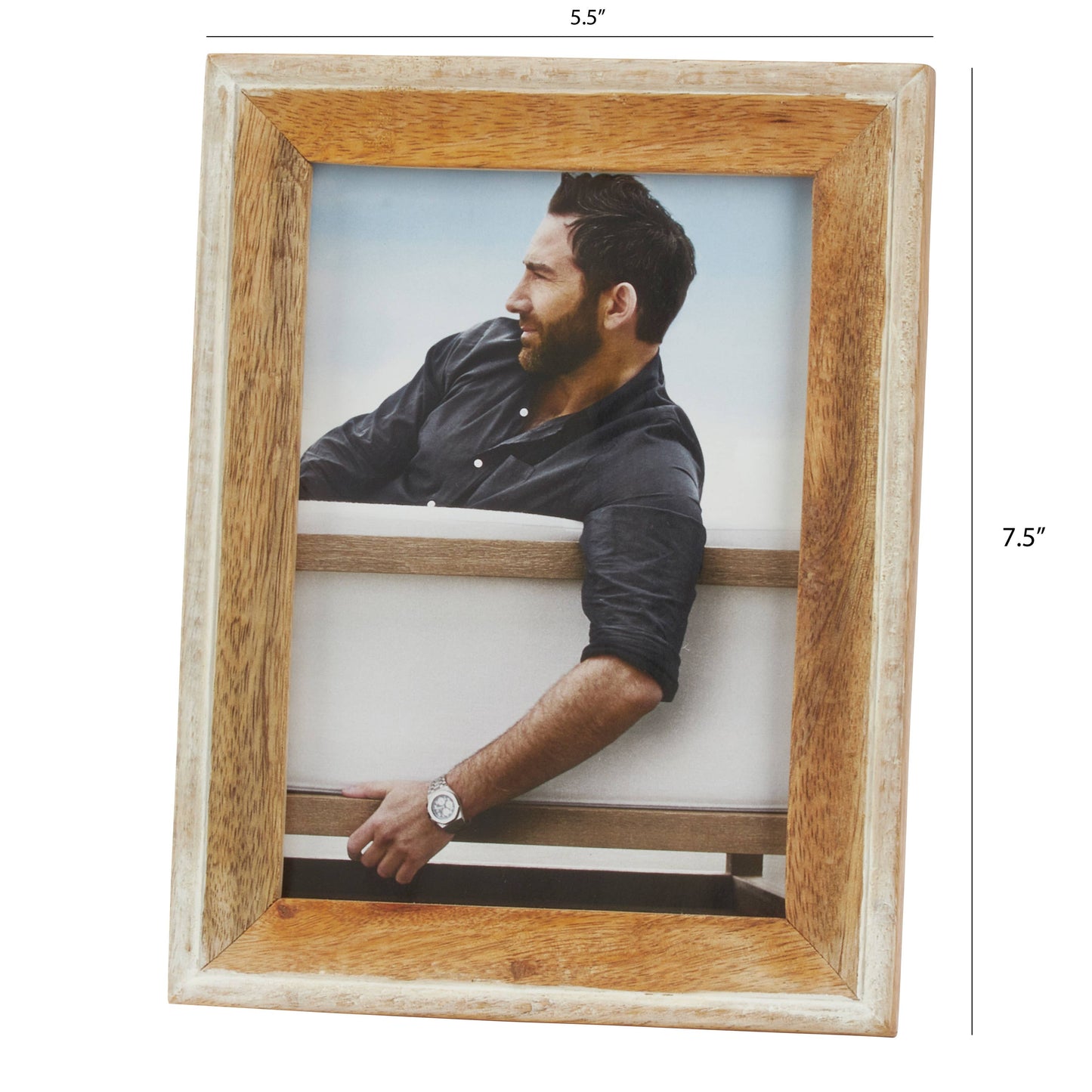 Distressed Wood Photo Frame: Natural / 5"x7"