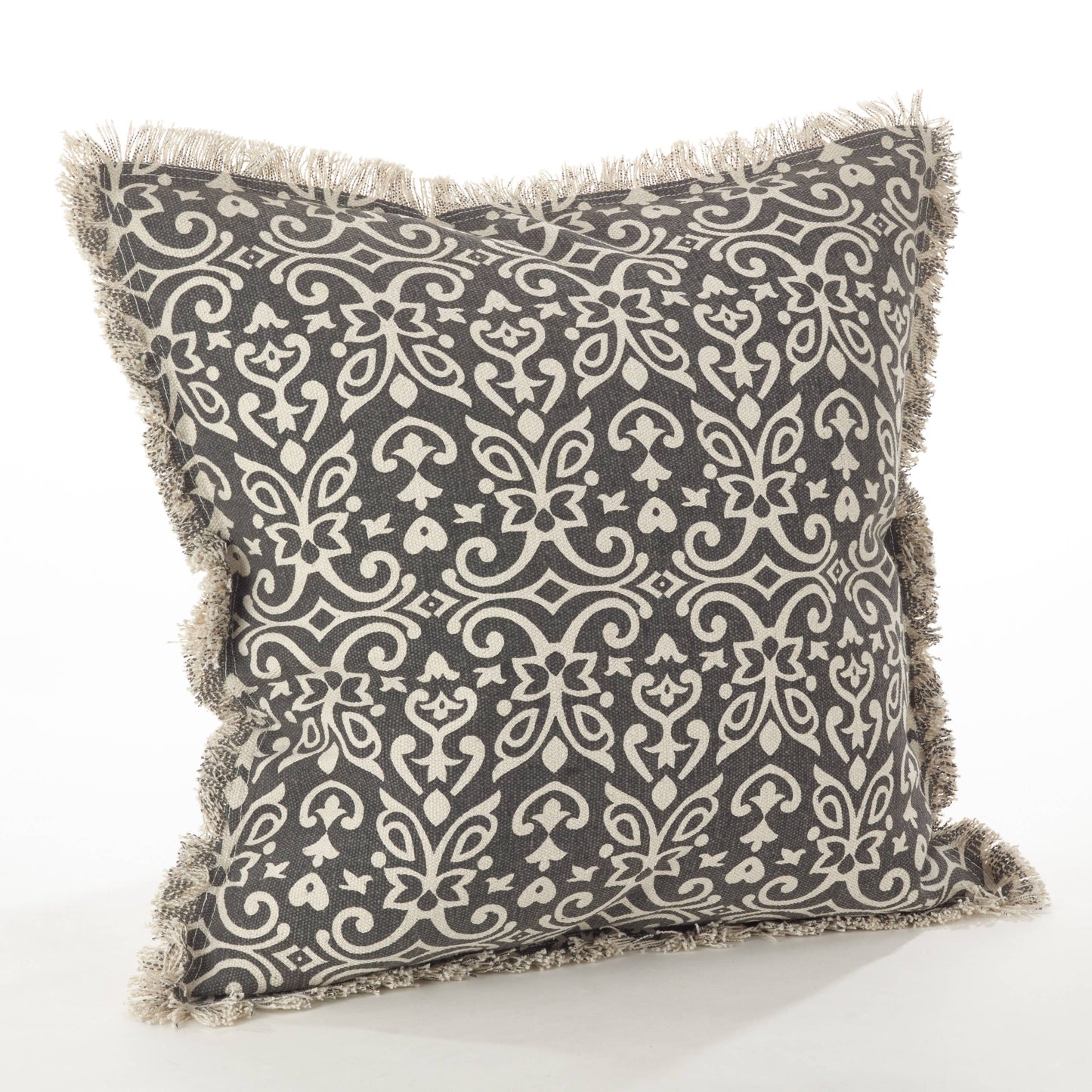 Floral Motif Pillow - Down Filled: Natural / Down Insert / 20"