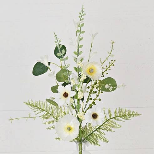 Wrinkle Poppy with mix leaves, 18” Spray