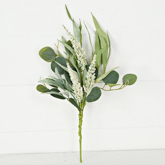 17in Bush-Mixed Eucalytus,Lamb Ear and Heather