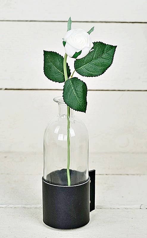 Real touch Cabbage Rose Stem-White, 13”, Set of 4