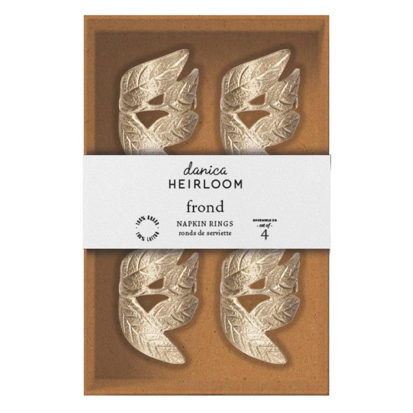 Frond Metal Napkin Rings, Set of 4 - Twelve 28 Market