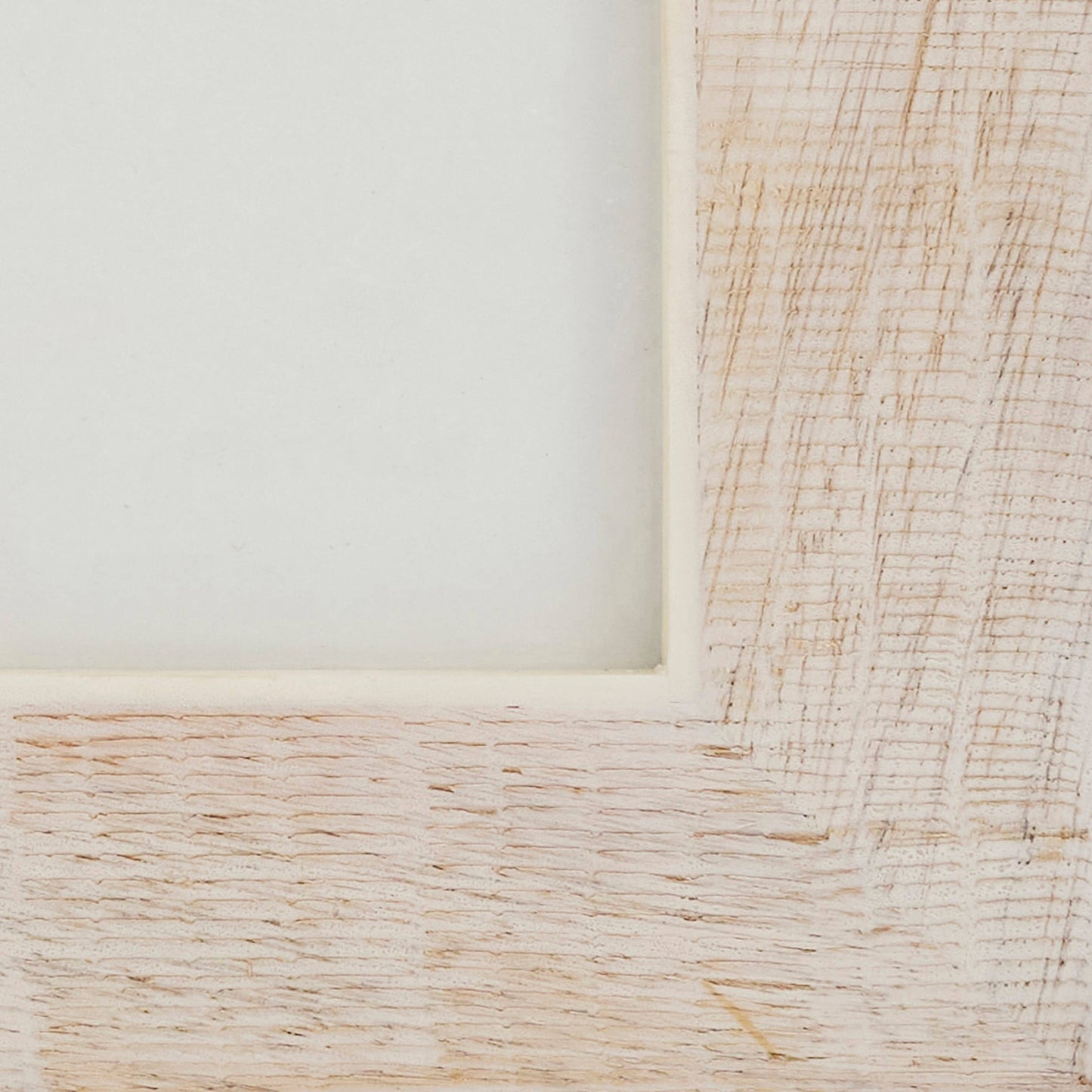 Luxe Cross Hatch Bone + Wood Photo Frame: Natural / 4"x6"