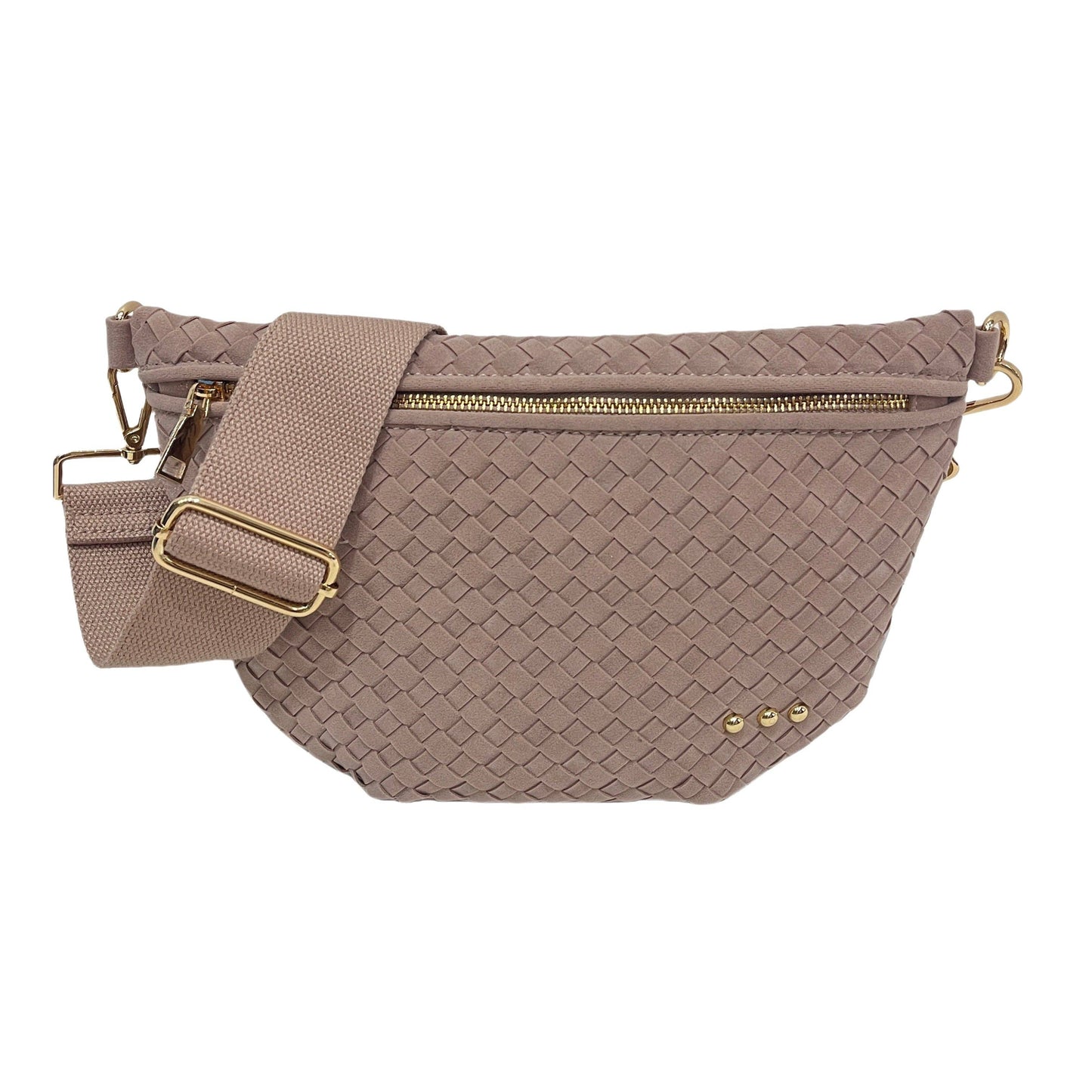 Suede Westlyn Woven Bum Bag: Suede Taupe