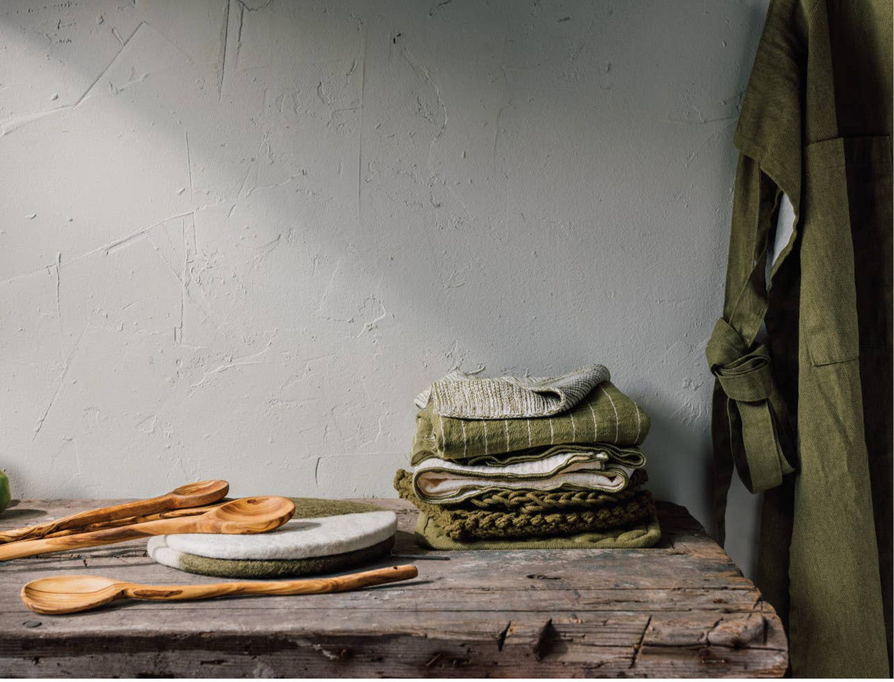 Olive Felted Wool Trivet