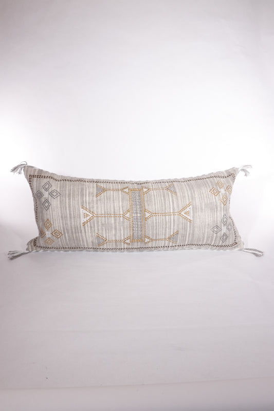 Cactus Silk Inspired Pillow Cover, Grey, 12 x 28
