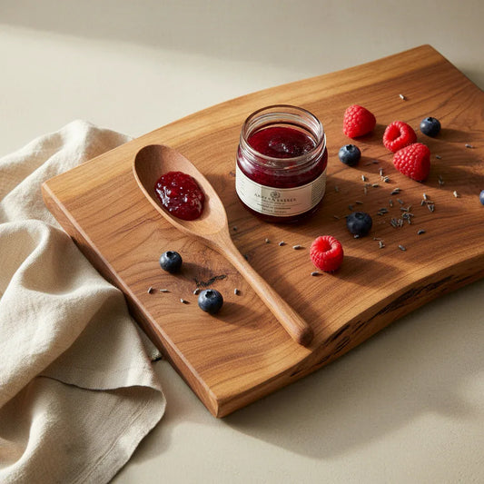 Carved Doussie Wood Spoon, Natural - Twelve 28 Market