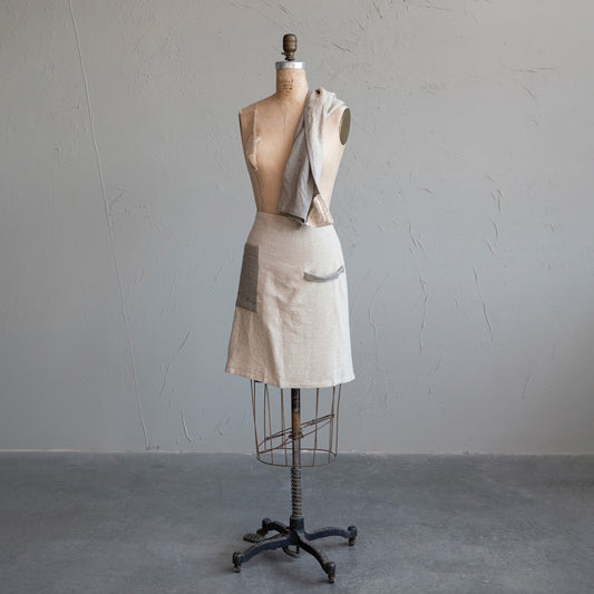 Linen Half Apron with Matching Tea Towel