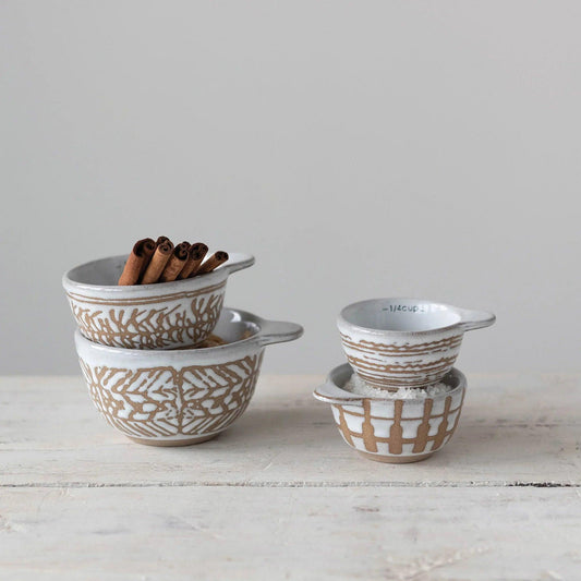 Measuring Cups with Wax Relief Pattern, Set of 4 - Twelve 28 Market