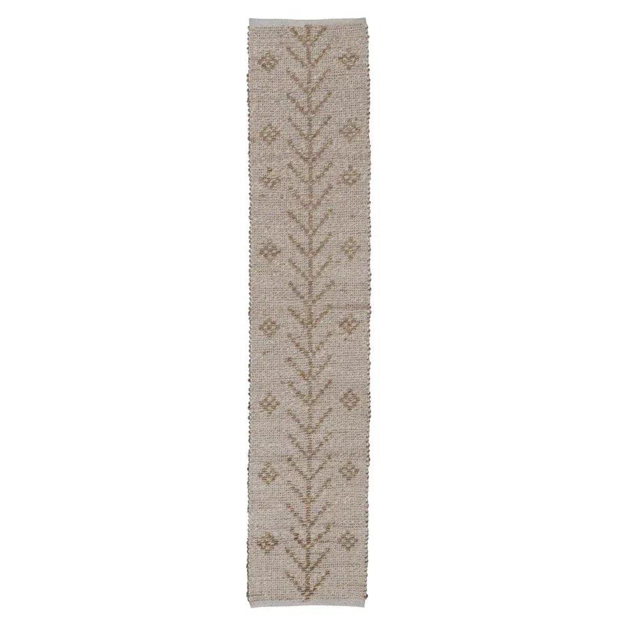 Two-Sided Hand-Woven Seagrass & Cotton Table Runner with Design - Twelve 28 Market