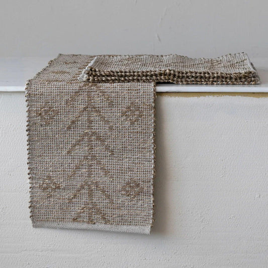 Two-Sided Hand-Woven Seagrass & Cotton Table Runner with Design - Twelve 28 Market
