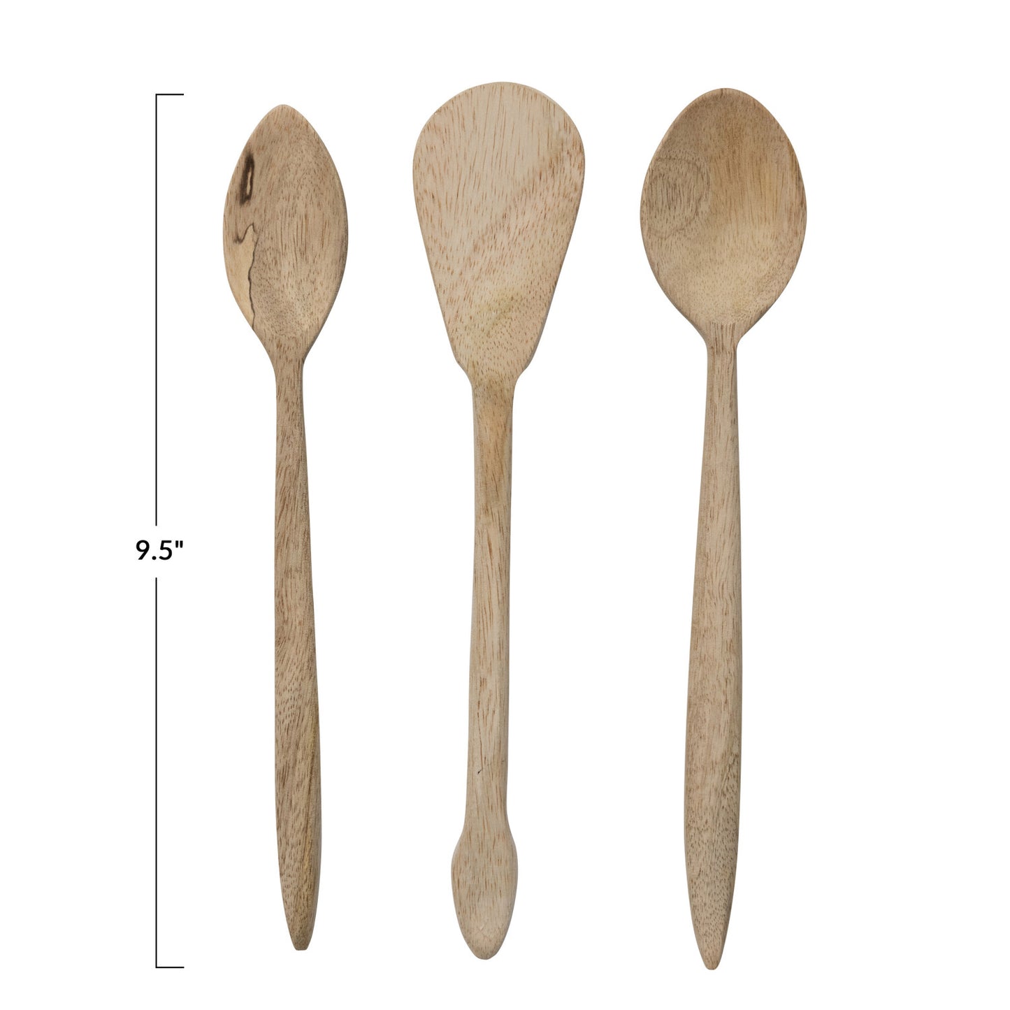 Hand-Carved Mango Wood Spoon, Bleached, Each One Will Vary