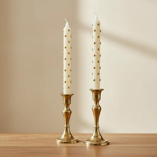 Taper Candles with 3D Dots - Unscented - Boxed Set of 2 - Twelve 28 Market