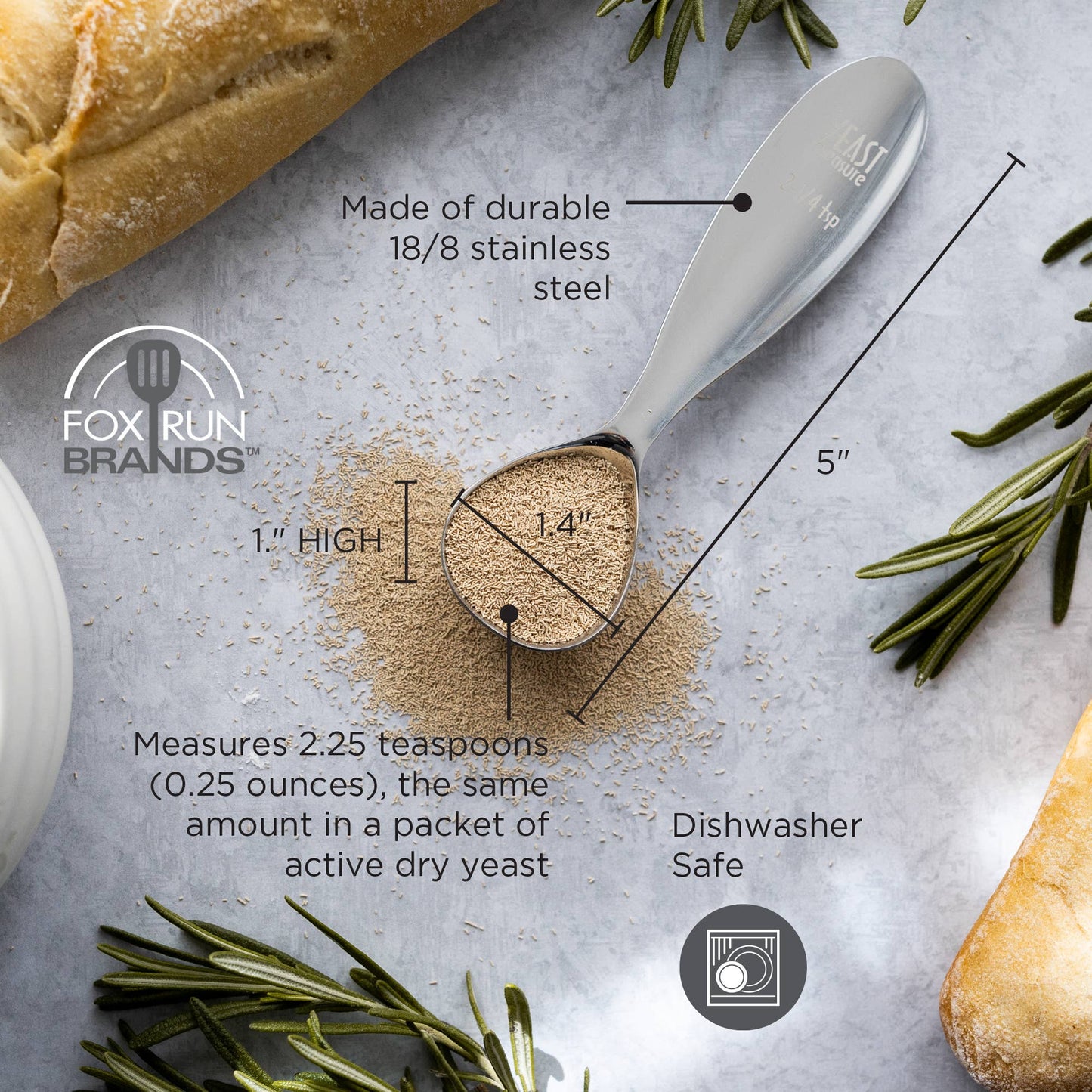 Fox Run Stainless Steel Yeast Measuring Spoon, 0.25 Ounces