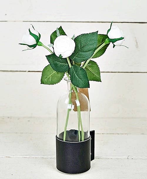 Real touch Cabbage Rose Stem-White, 13”, Set of 4