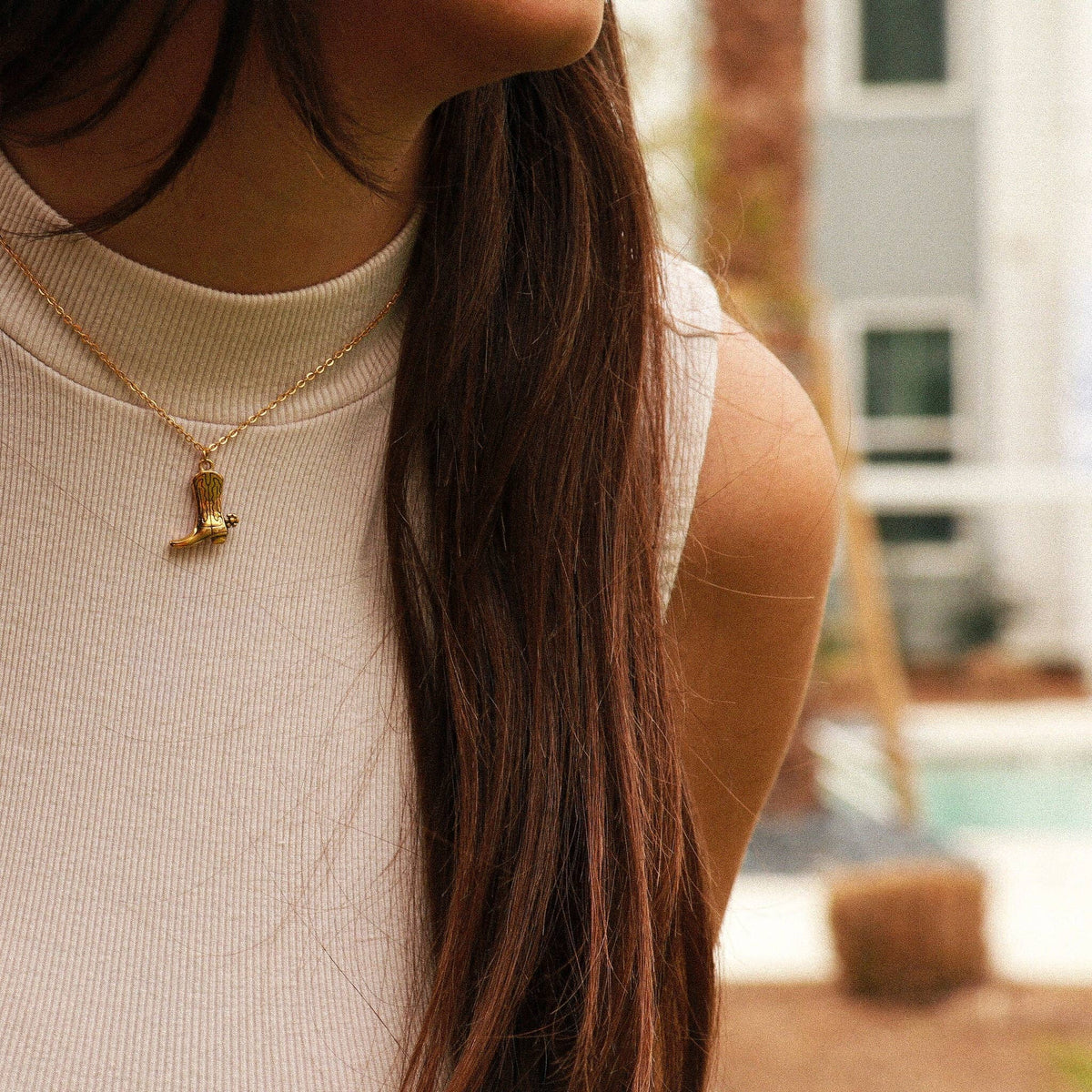 Cowboy Boot Pendant: Gold