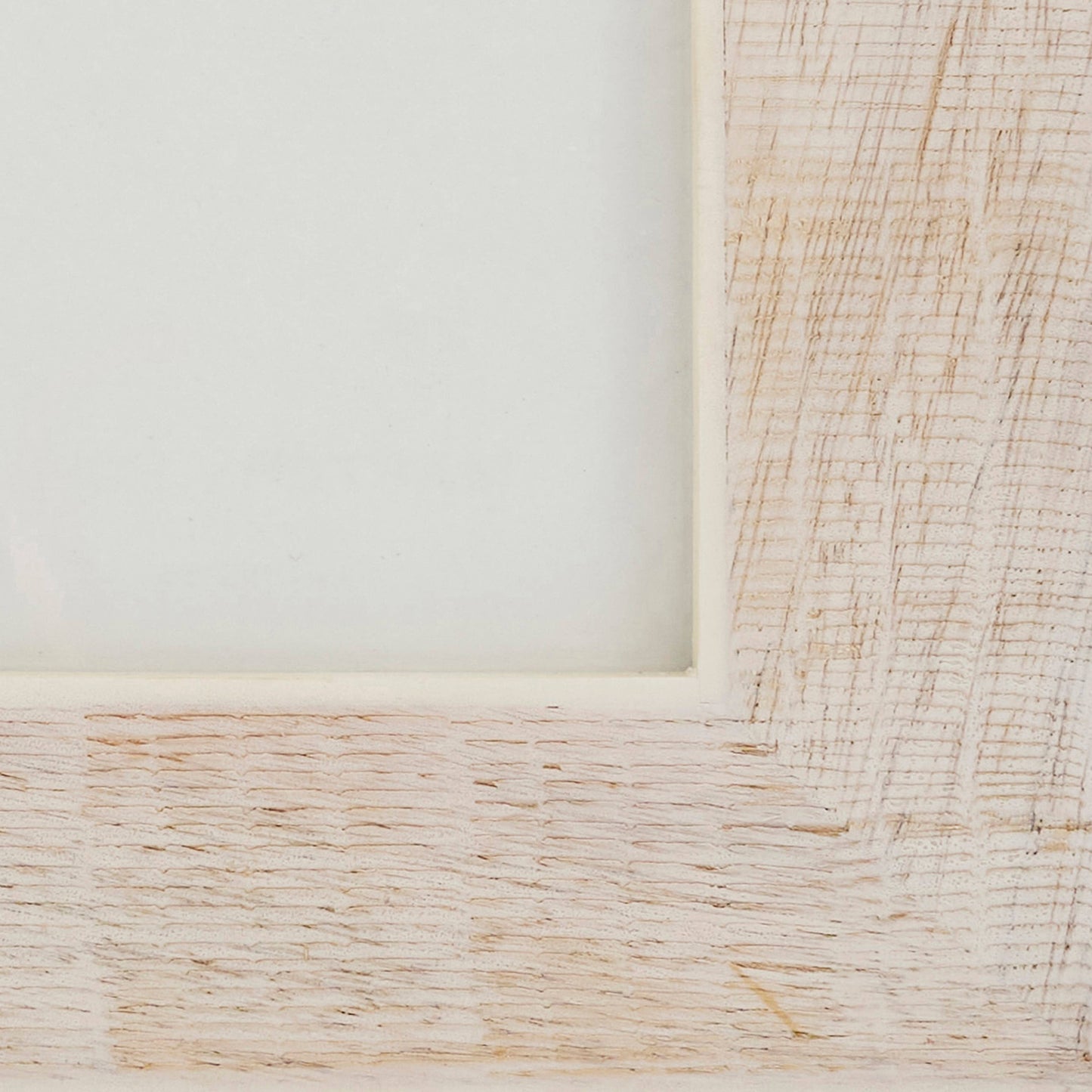 Luxe Cross Hatch Bone + Wood Photo Frame: Natural / 4"x6"