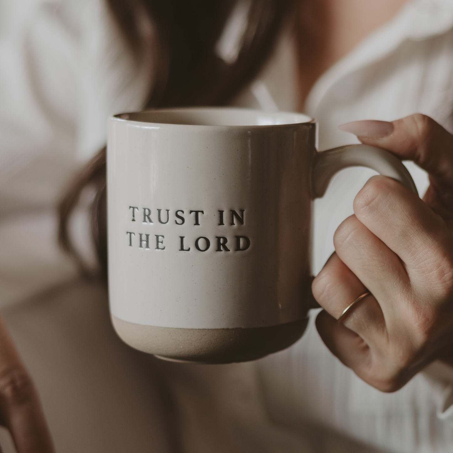 Trust In The Lord Stoneware Coffee Mug - Home Decor