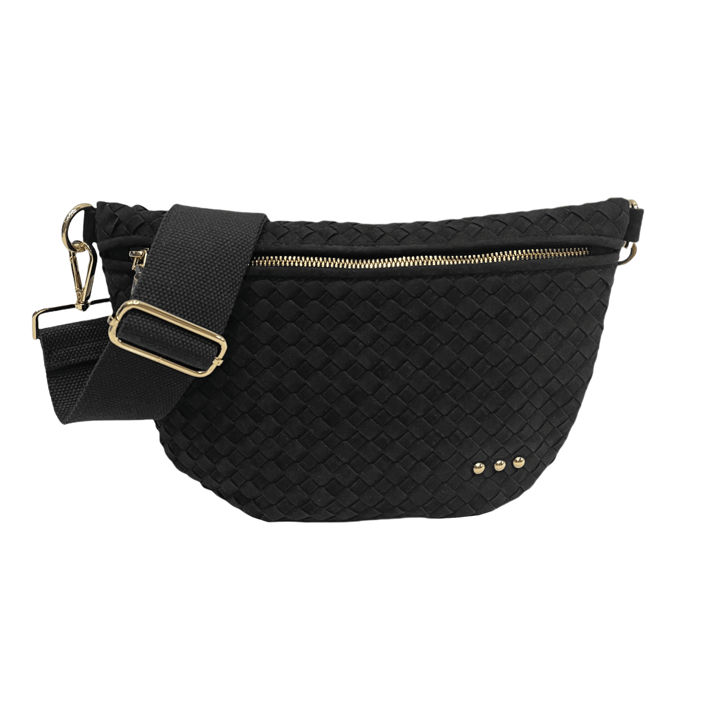 Suede Westlyn Woven Bum Bag: Suede Navy