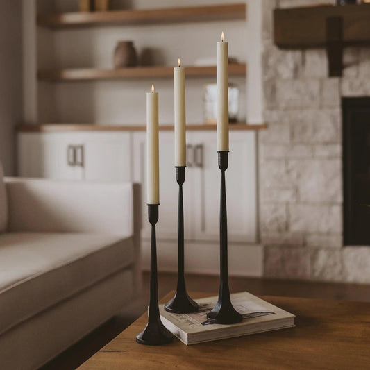 Cast Iron Taper Candle Holders, Set of 3 - Twelve 28 Market
