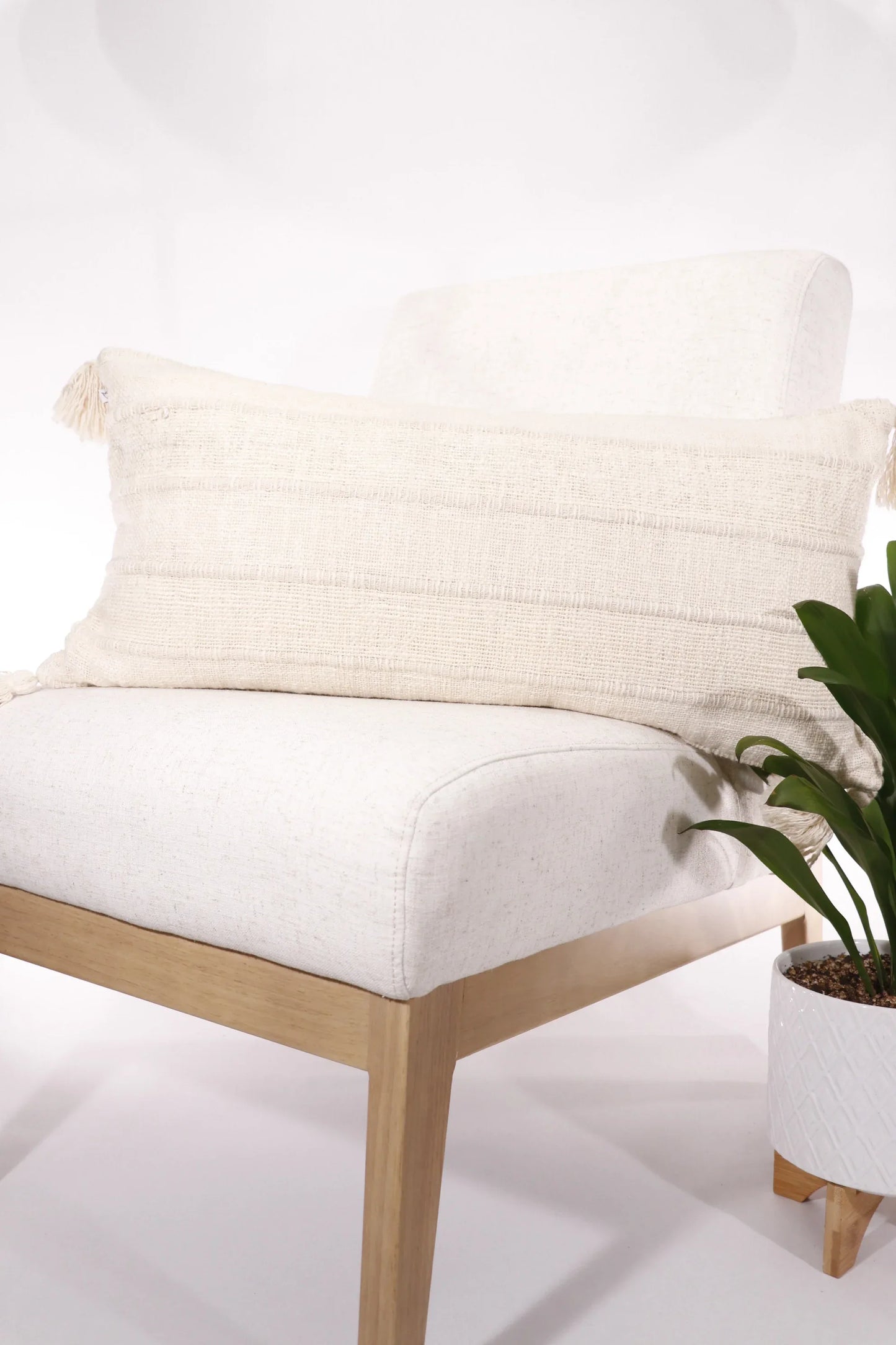 Wide Stripe Tasseled 14x26 Lumbar Pillow - Twelve 28 Market