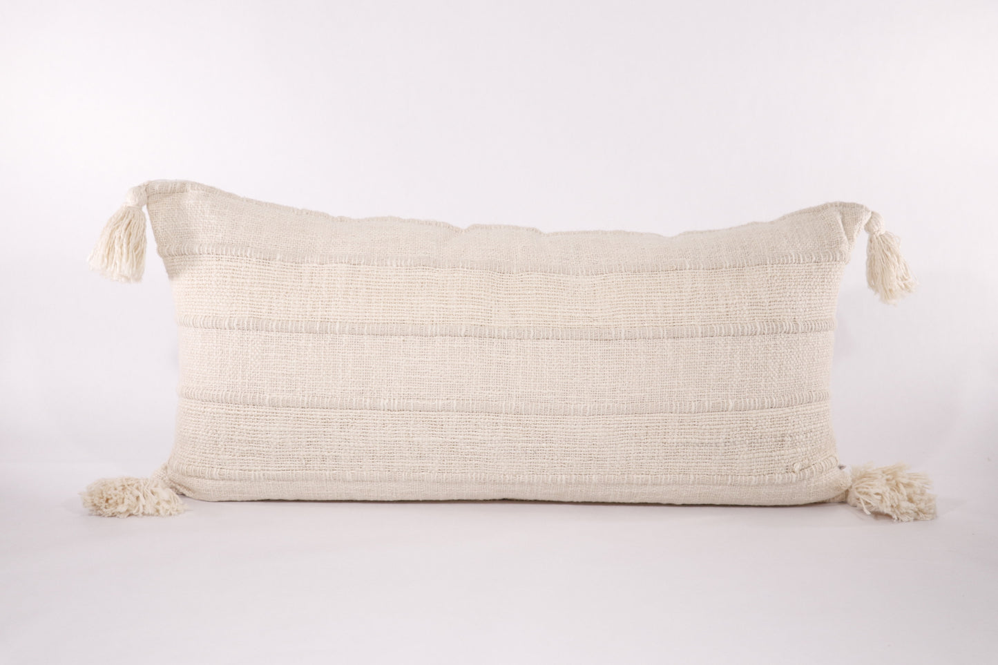 Wide Stripe Tasseled 14x26 Lumbar Pillow