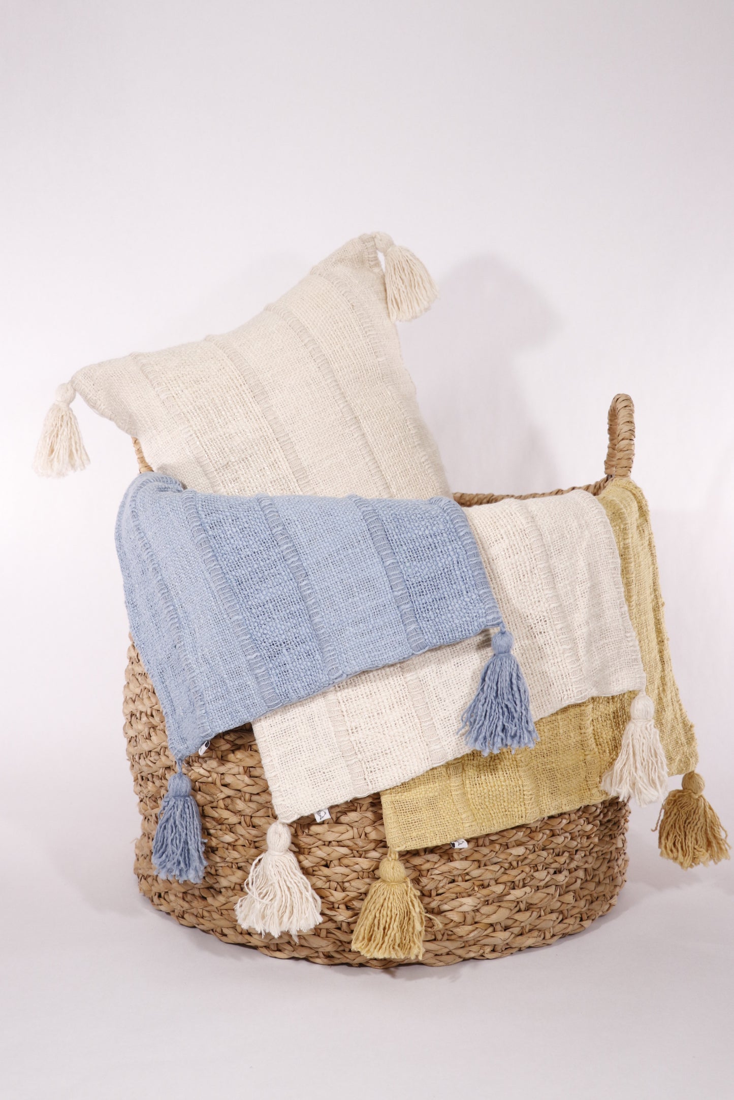 Wide Stripe Tasseled 14x26 Lumbar Pillow