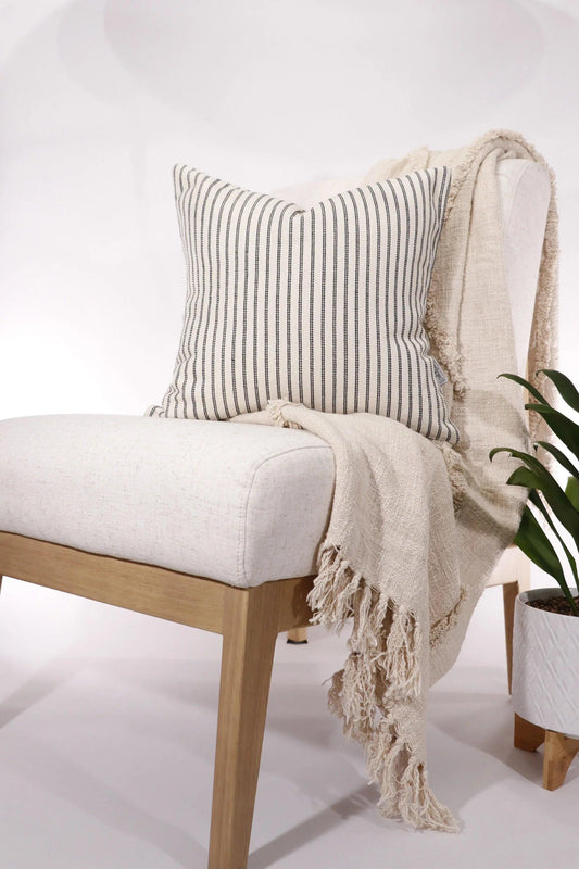 Amelia Pillow Cover, Black and White Stripe Pillow Cover - Twelve 28 Market