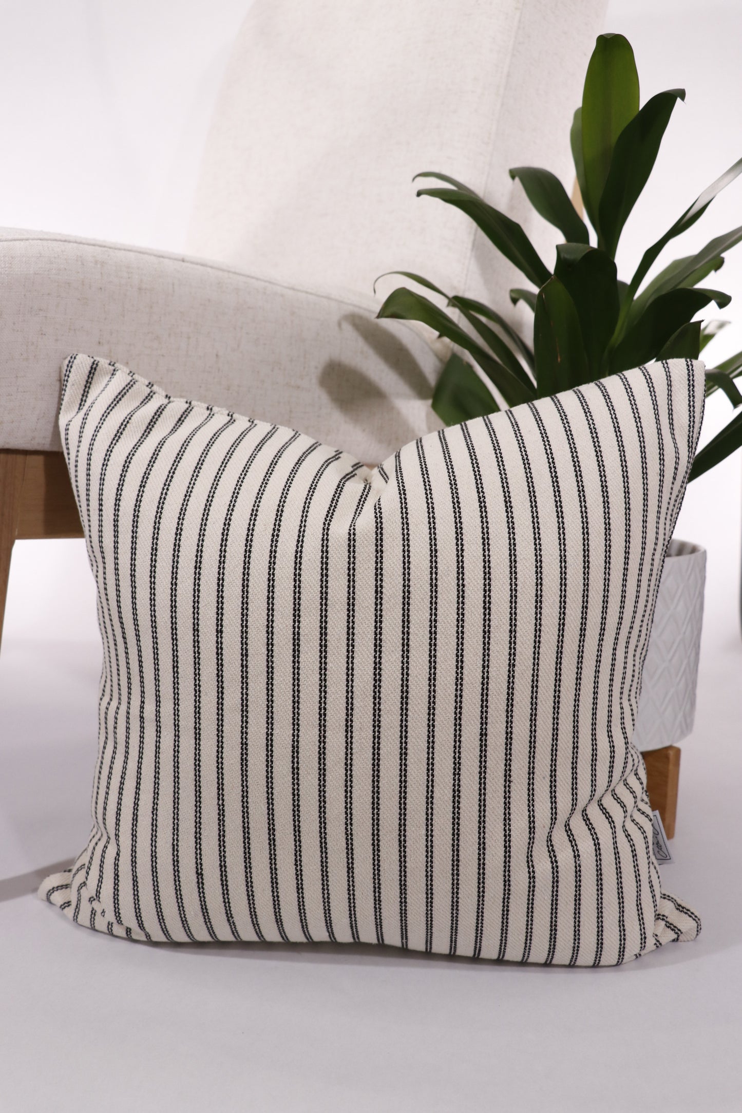 Black and Ivory 18x18 throw pillow.
