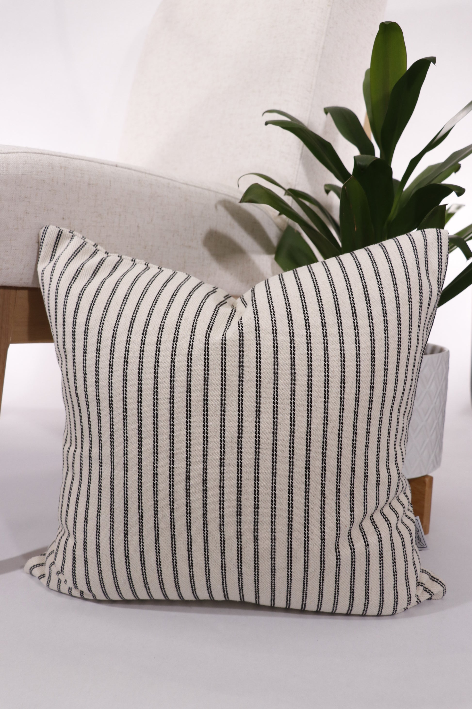Black and Ivory 18x18 throw pillow.