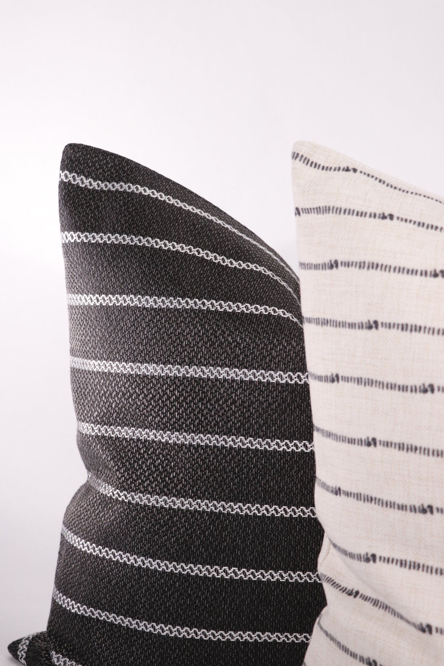 Black With White Stripe 20x20 Pillow Cover