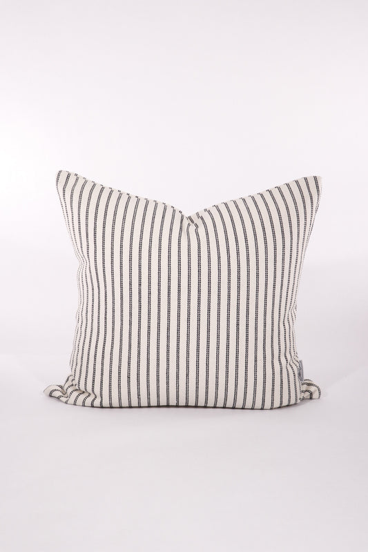 Amelia black and ivory stripe 18x18 pillow cover.