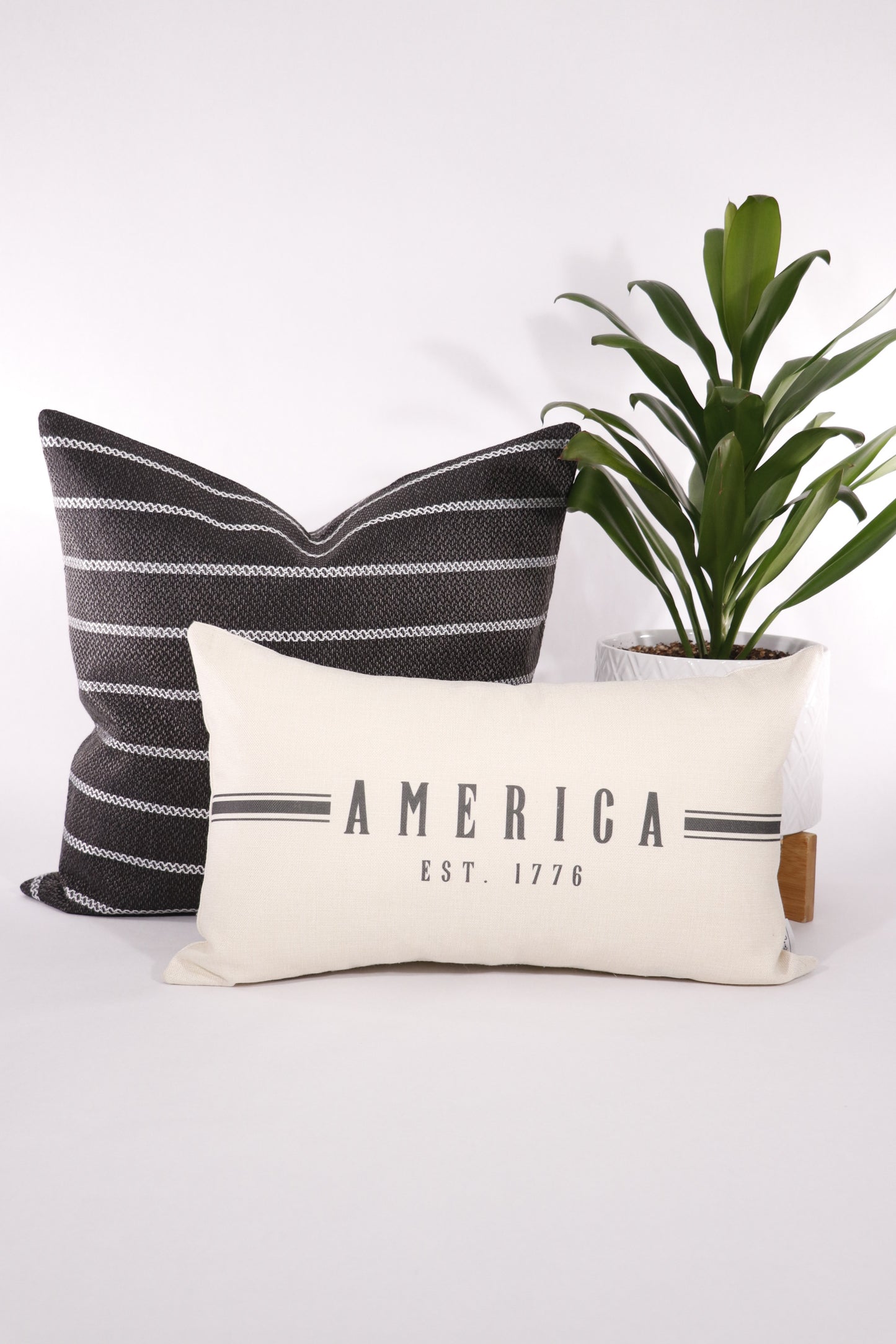Black With White Stripe 20x20 Pillow Cover