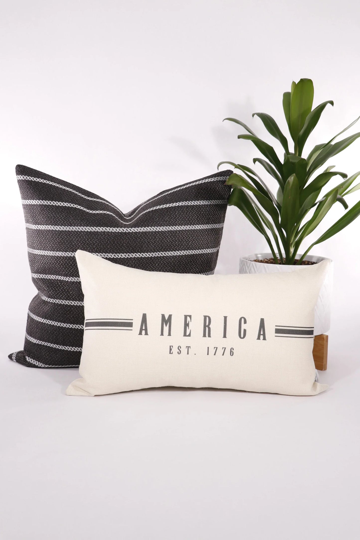 Black With White Stripe 20x20 Pillow Cover - Twelve 28 Market