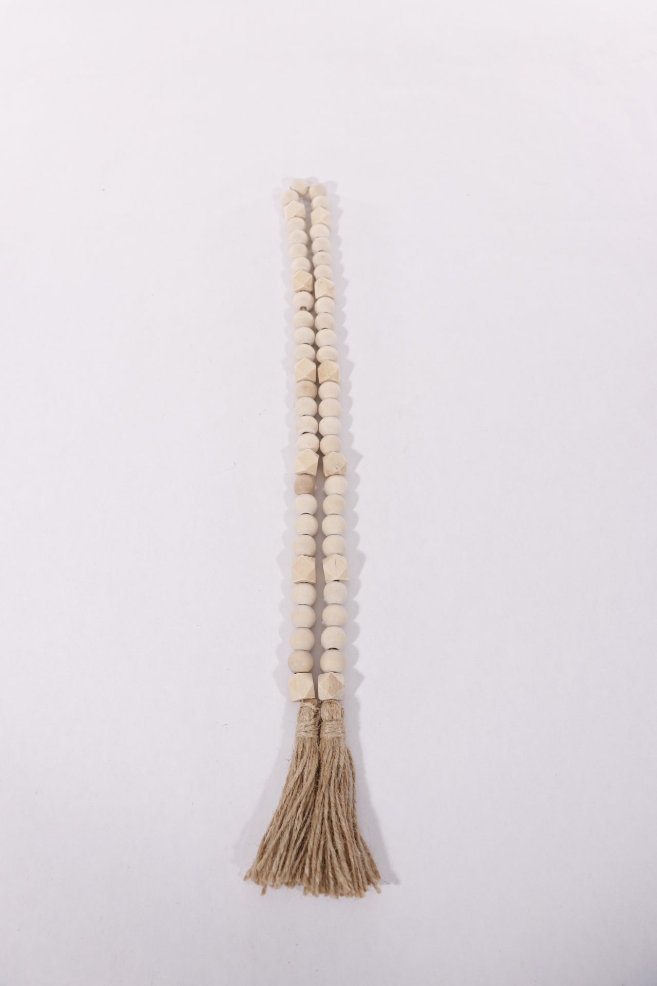 Wood Bead String With Tassels
