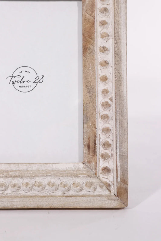 White Washed Beaded Frame 5x7 - Twelve 28 Market